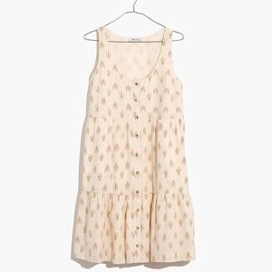 Madewell Sleeveless Button-Front Tiered Mini Dress in Ikat small
